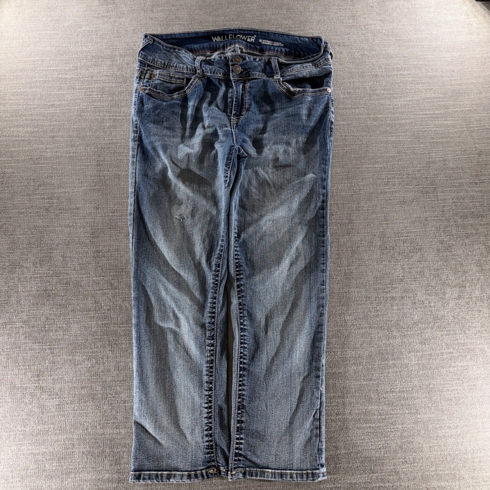 WallFlower Luscious Curvy Crop‎ Jeans Womens 13 Blue Excellent Medium Wash Eco